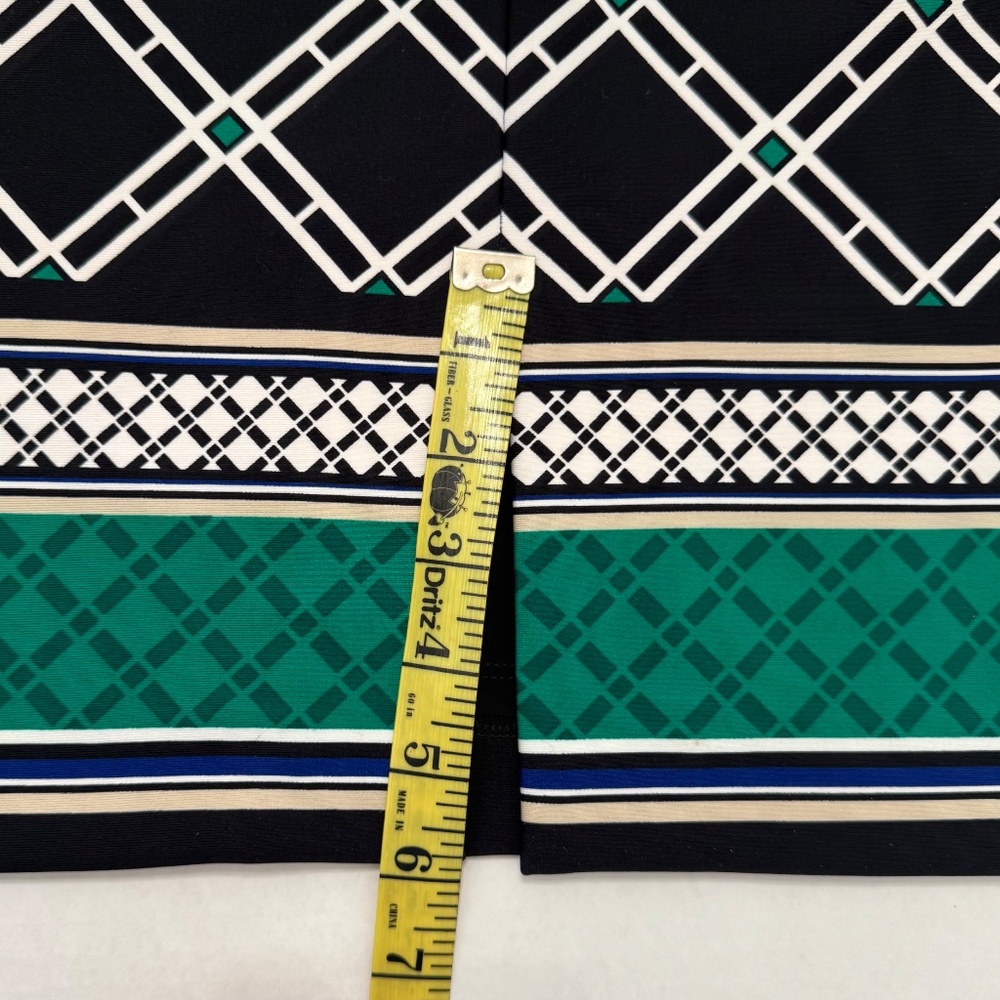 WHITE HOUSE BLACK MARKET Dress Black Plaid-Green Womans-3/4" sleeves-lined- sz 2 - Picture 6 of 11